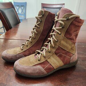 Suede Lace Up Booties